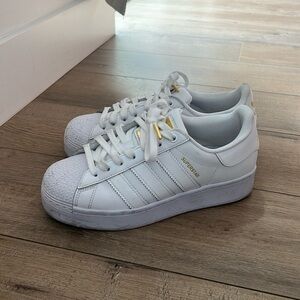 Adidas superstar shell toe shoes platform